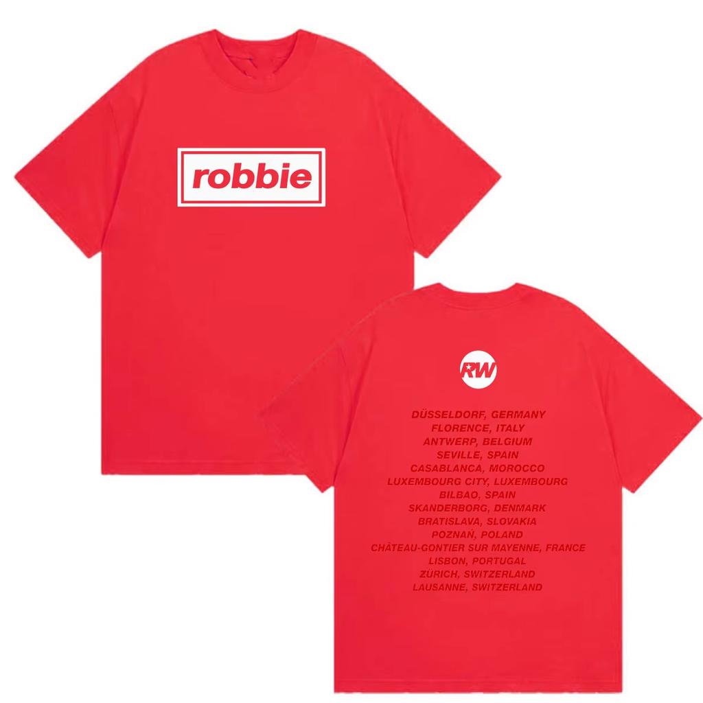 Camiseta con Estampado Robbie Williams Tour 2026 Unisex Ropa Unisex Moda Pop Manga Corta Camiseta Vintage