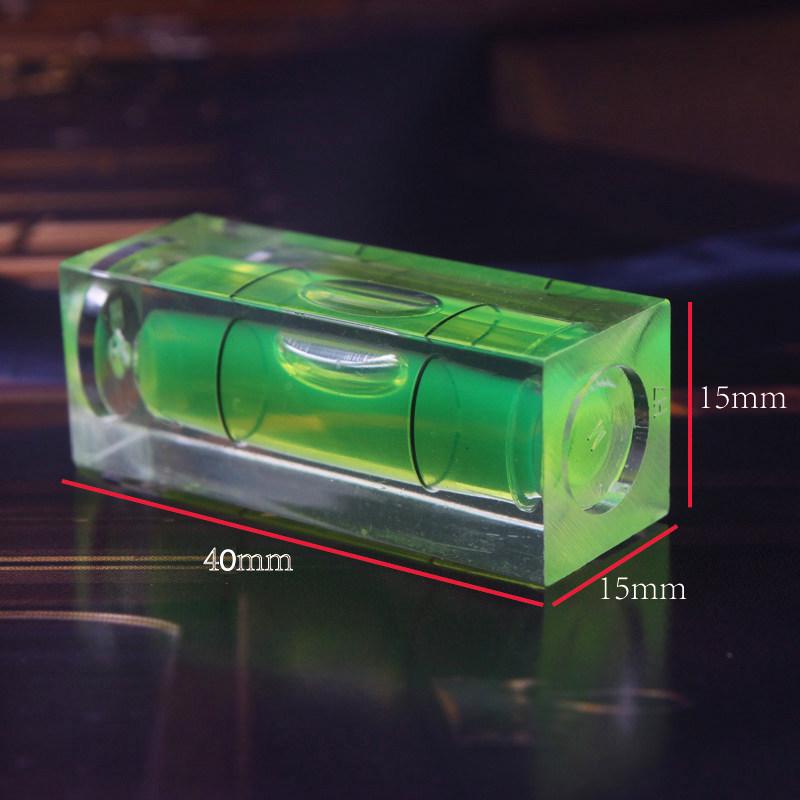 40x15x15mm Rectangular Bubble Level Bead - Blue, Green, Red Balance Block