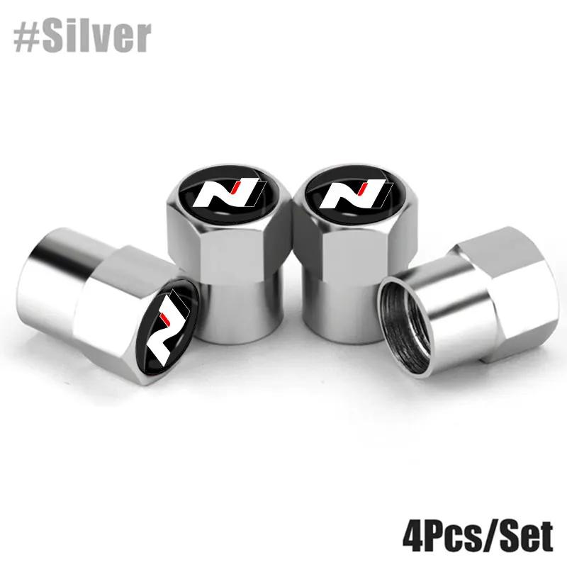 4Pcs/Set Car Wheel Tire Valve Caps Metal Stem Cover For Hyundai N Line i10 i20 i30 Sonata Tucson WNSH3 Azera Elantra Veloster Kona