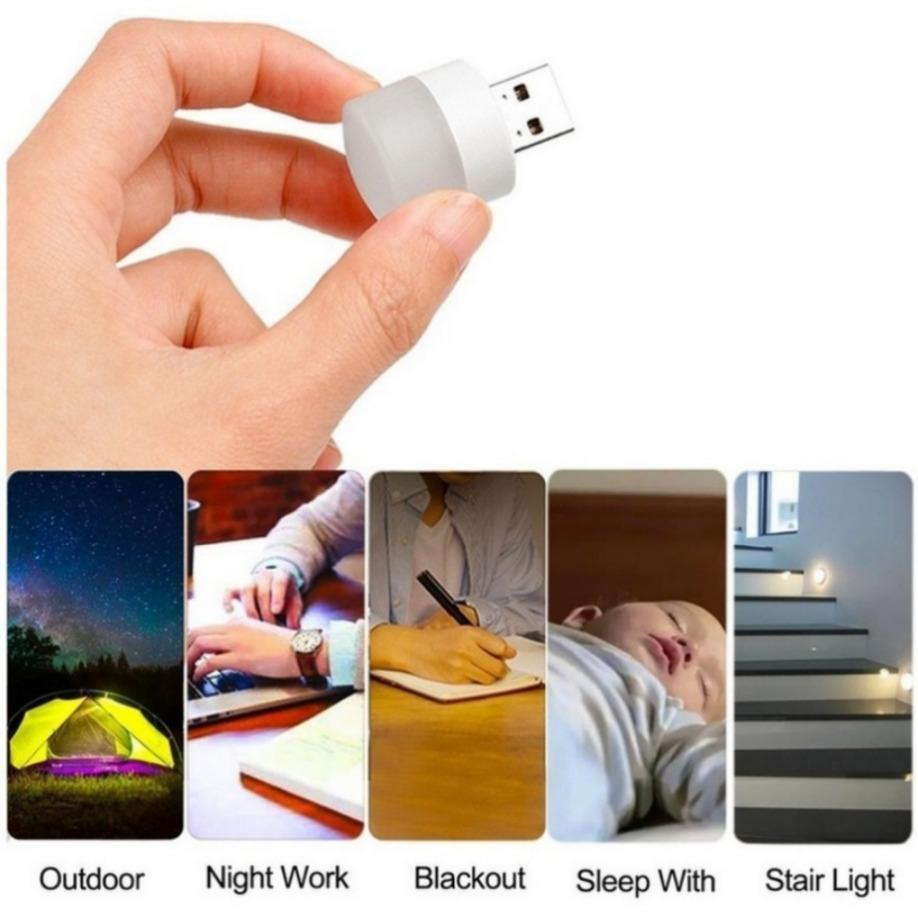 10pcs USB Plug LED Reading Lamps Eye Protection Round Light for Computer Mobile Power Small Book Night Light