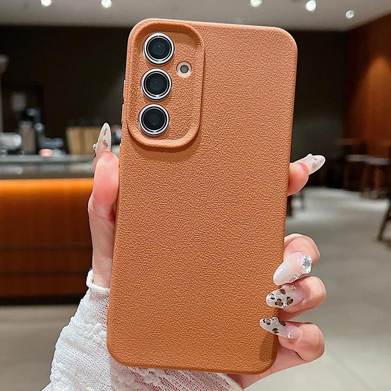 Phone Case For OPPO A15 A38 A57 A60 A78 Reno11 Reno14 Realme 11 14 C21Y C53 C63 Luxury Leather Texture Soft Silicone Protection Cover