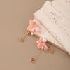Gentle Pink Pearl Earrings Flower Fringe Fairy Summer Vibe Sugar Pendant Earrings for Women