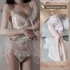 Plus Size Sheer Princess Nightgown - Sexy Fishnet Strappy Style for Small Chest