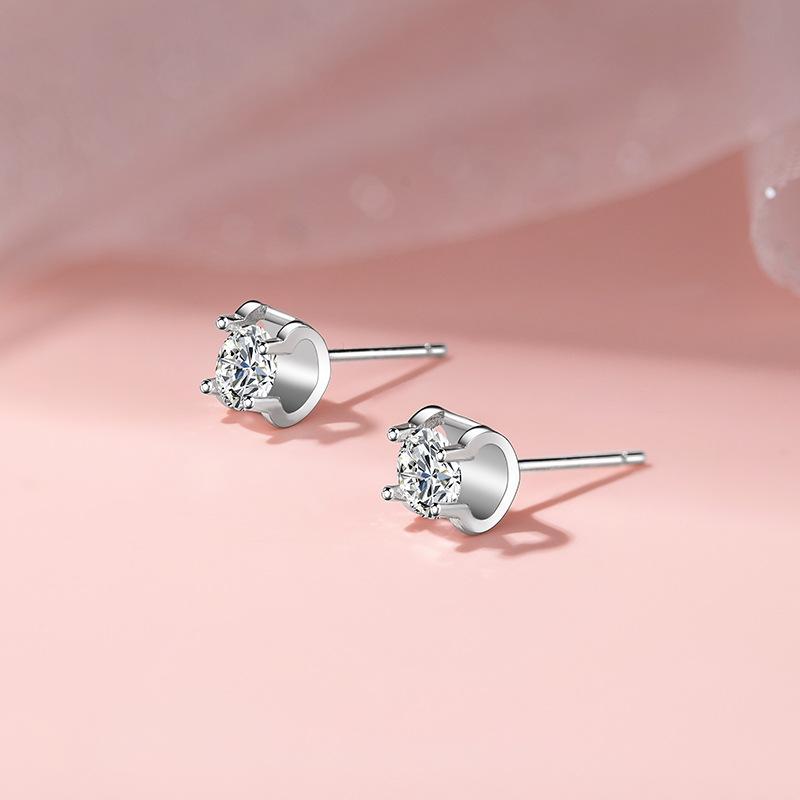 

Серьги-гвоздики с имитацией моцареллы и бриллиантами, нишевый дизайн на осень и зиму, серьги с четырьмя когтями из 50-точечного бриллианта и циркония, простые