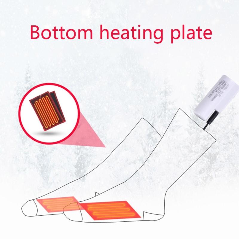 2200/4000mAh Winter Heated Socks Men Women Thermal Heating Foot Warmer Electric Stockings with 3 Levels Temperature