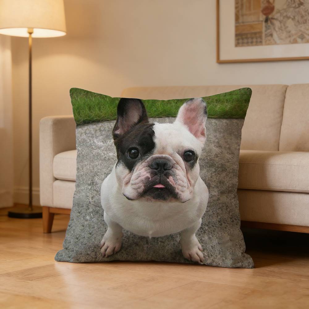 cute French Bulldog Pillow Case Pattern Printed Pillowcase For Living Room Sofa Cushion Cover