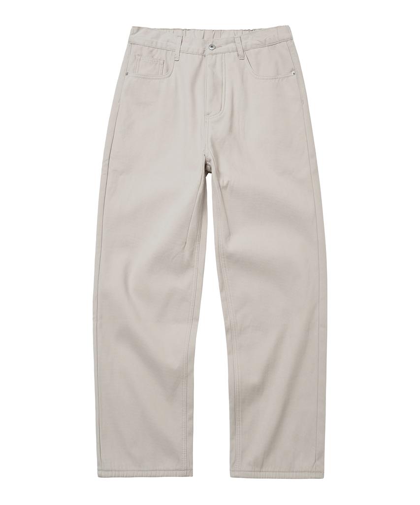LXT Brushed Cotton Back Elastic Semi-Wide Chino Pants [Cream]