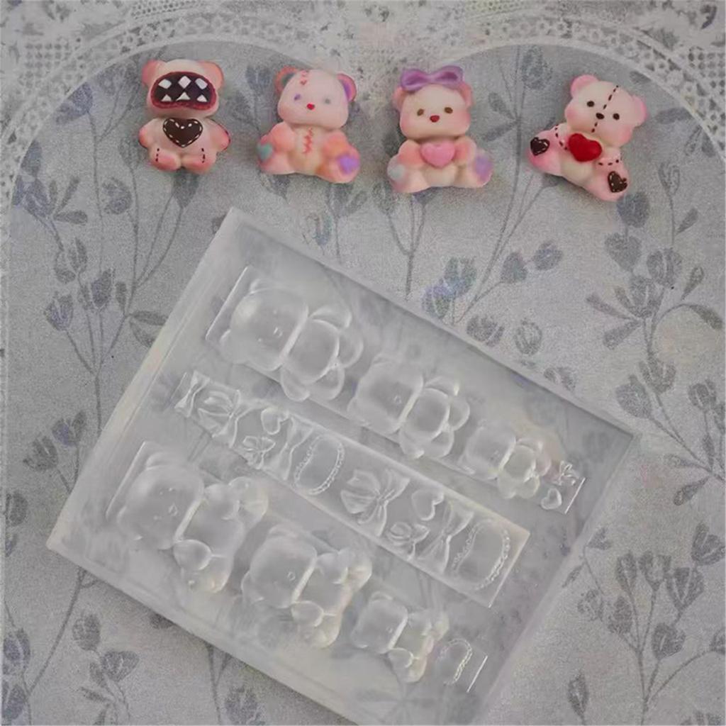 Vielseitige Silikon-Nagelform für entzückende Bären-Designs Robustes und flexibles Zubehör für alle Nagelformen und -längen