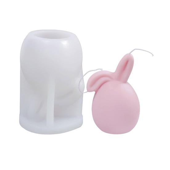 Ostereier-Hase Silikonform DIY gesichtsloser Hase Harz Gips Bastelform Flexibel Wiederverwendbar Kerzenform für Feiertagsdekoration