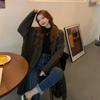 Knitted cardigan jacket women's Korean version twist autumn and winter knee versatile lazy wind loose thickened long outer sweater