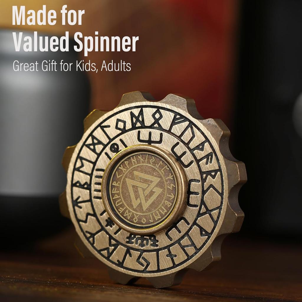 Viking Pirate Fidget Spinners for Adults, Heavy Metal Figette Spin, Premium Bearing, Silent Long Spinning, Small Gossip Desgin, Stainless Steel