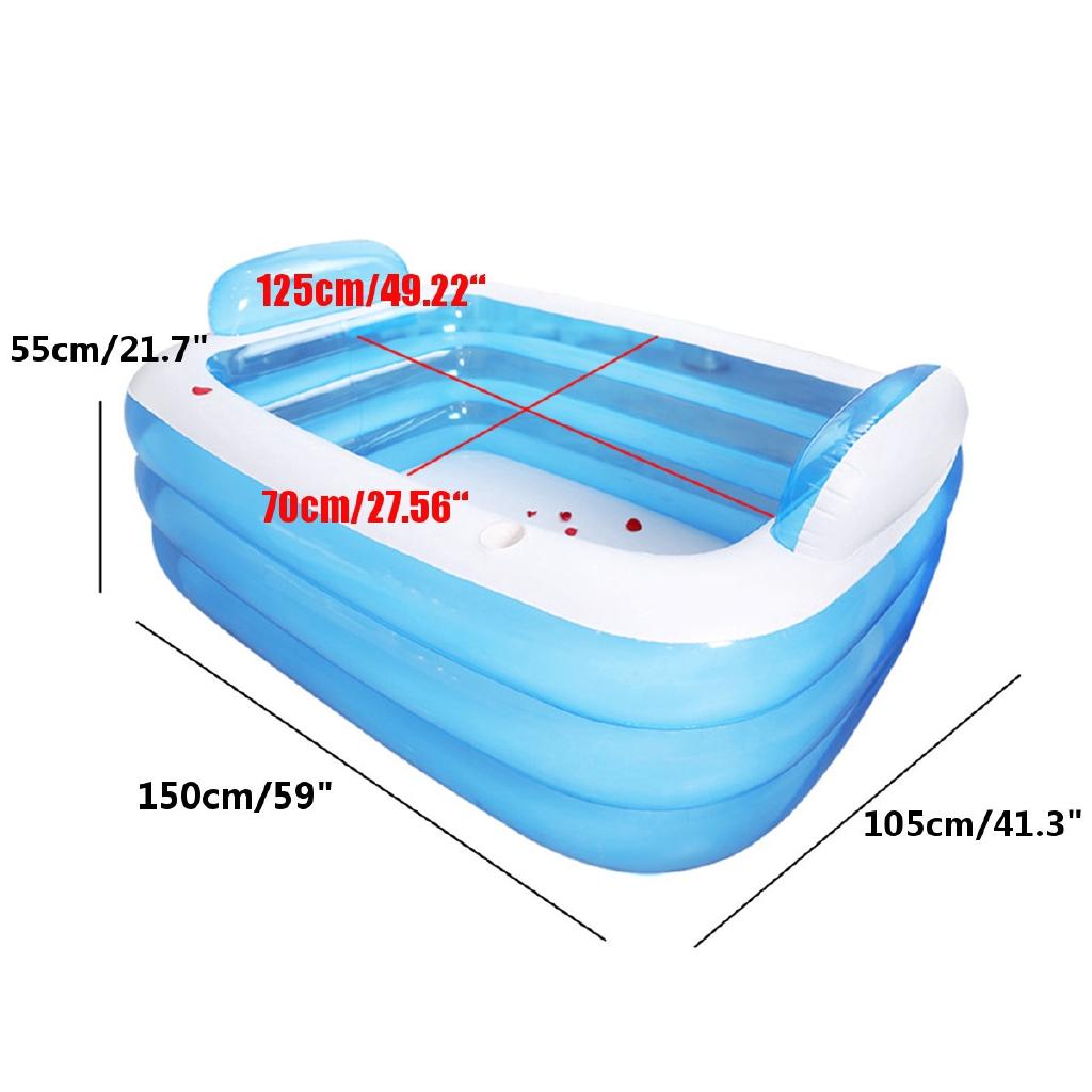 Summer Family Inflatable Swimming Pool Adults Kids Playing Pool Bathing Tub Outdoor Indoor 180cm