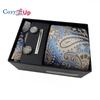 Cozy Up 6 Pieces Set Paisley Men's Tie Including Tie Square Scarf Cuff Tie Clip Gift Box