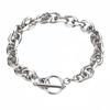 Simple Stainless Steel Men Bracelet INS Silver Color OT Buckle O-Circle Chain Bracelet Fashion Women Jewelry Fashion Accessories