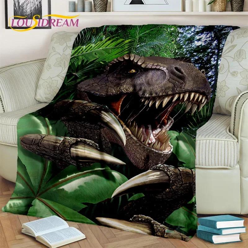 Jurassic Park Dinosaur 3D Cartoon Blanket,Flannel Throw Blanket for Home Bedroom Bed Sofa Picnic Office Hiking Leisure Nap Gift