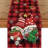 Festive Snowman Christmas Tree Table Runner Home Kitchen Dining Tablecloth for Party Decoration