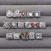 Y2K Zircon Cherry Bow Heart Butterfly Shiny Italian Charm Links Fit 9MM Bracelet Stainless Steel Jewelry DIY Making Jewelry