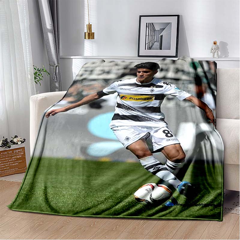 Borussia Mönchengladbach Flanelldecke, Weiche Warme Überwurfdecke mit Fußballclub-Logo-Druck, Gemütliche Bettwäsche für Fußballfans 80cm x 120cm