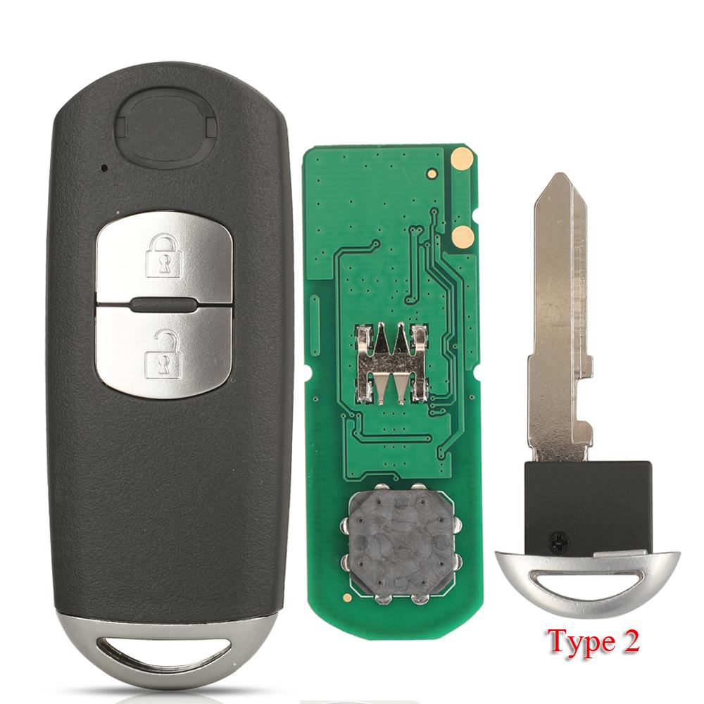 jingyuqin 2/3 Buttons Smart Key Fob 433Mhz ID49 For MAZDA CX-3 Axela CX-5 Atenza Model SKE13E-01 SKE13E-02 Car Remote Control