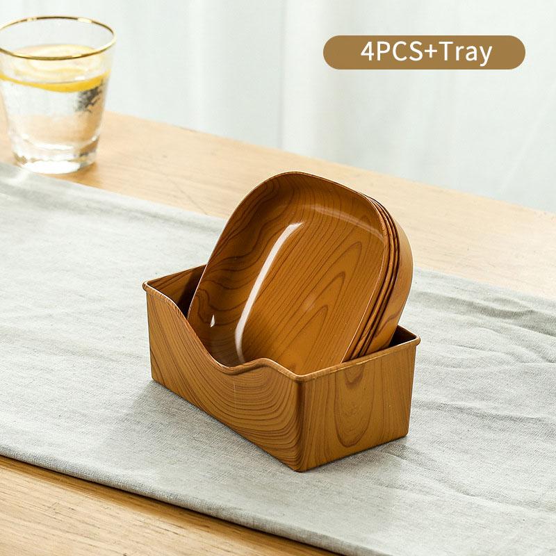 Wooden Japanese Pallet Oval Simple Mini Tableware Fruit Plates Home Afternoon Tea Snack Plates Dining Table Bread Cake Dishes