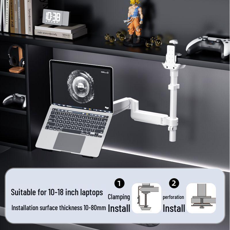 Dual Screen Laptop & Monitor Arm with Height Adjustability