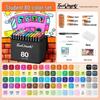 Dual-Tip Art Marker Set - 120 Colors, Hard Tip, Oil-Based for Students