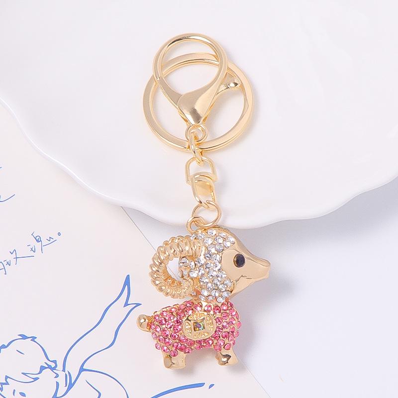 Colorful Rhinestone 3D Tiger Keychain and Metal Backpack Accessory