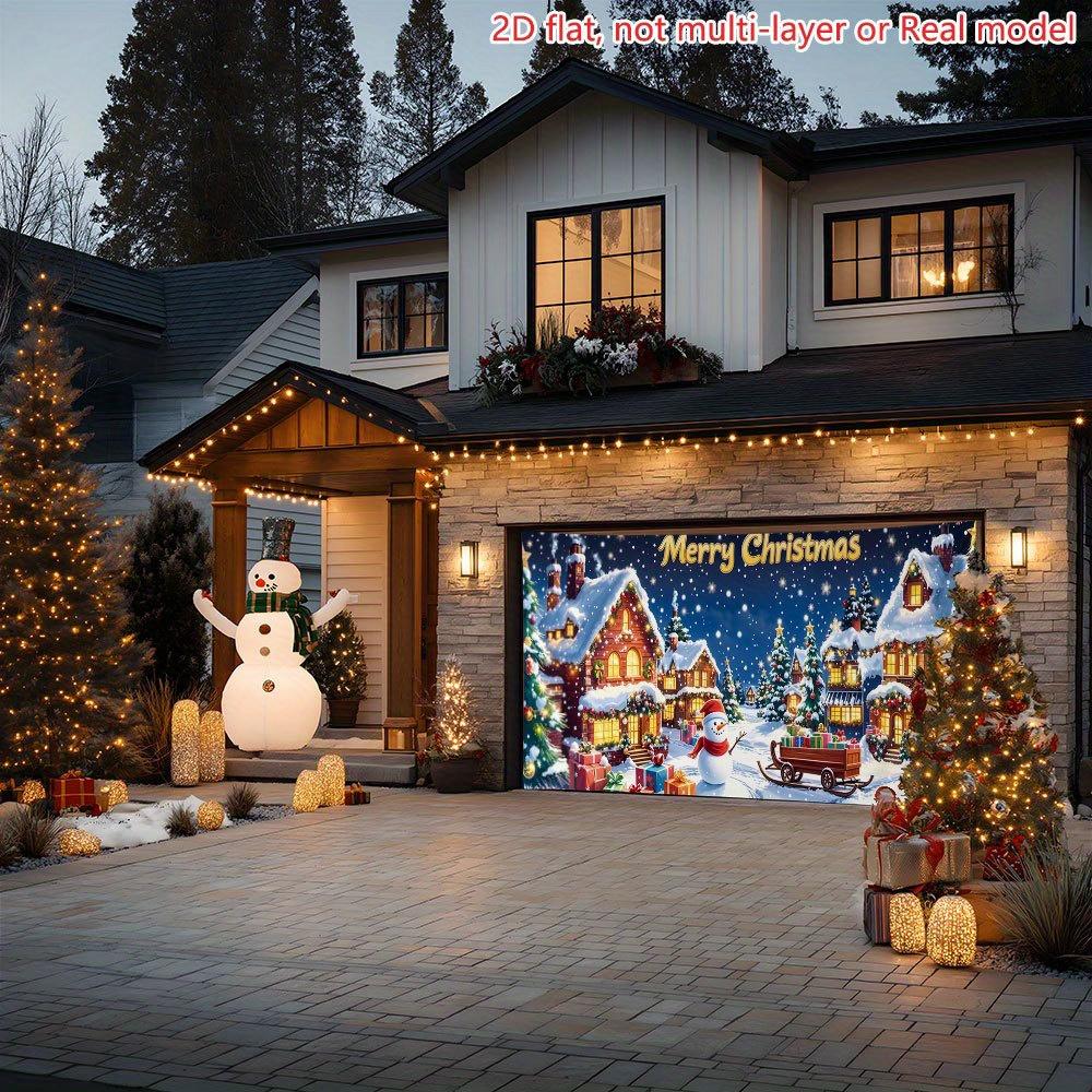 Extra Large Christmas Garage Backdrop Suitable for General Themes Multifunctional Holiday Decorations