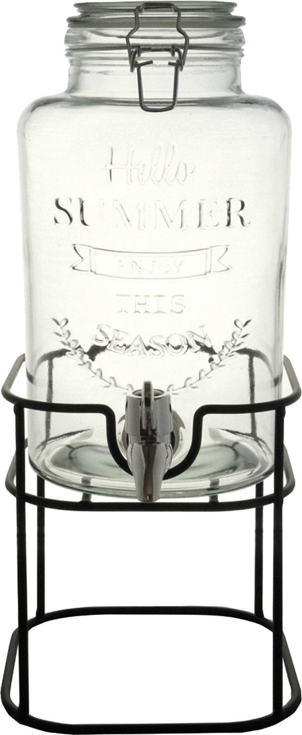 Living Glass Jug Keeper Drink Dispenser 3.0L with Stand