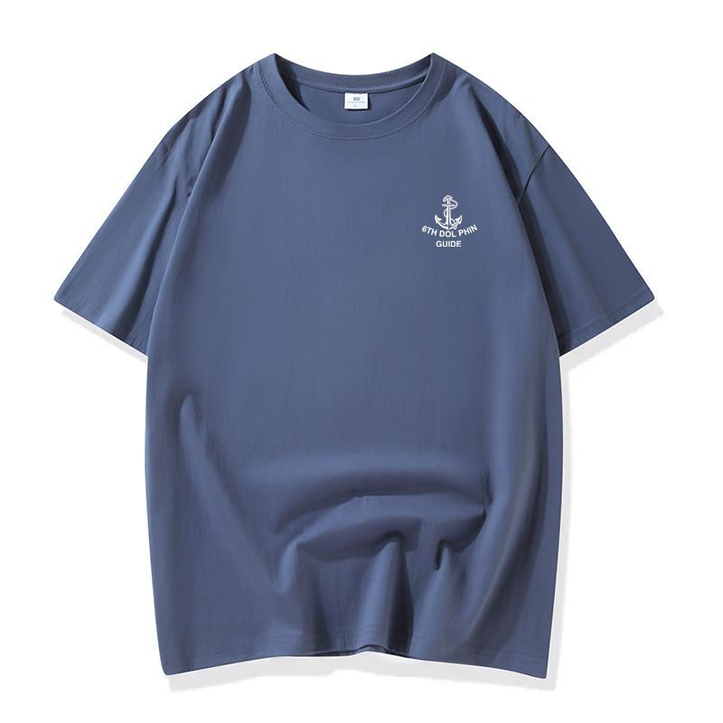 Men Summer Loose Short Sleeve Letter Printed Pullover Brathable Cotton T-shirt