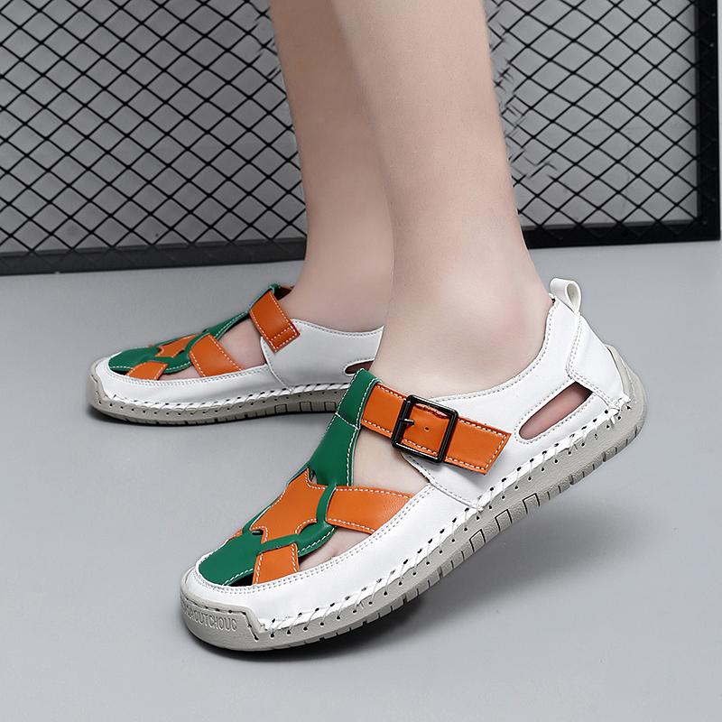 Women's Sandals Summer Essentials Hiking Shoes Black Beach Flat Shoes Casual Soft Roman Sandals for Girl Plus Size