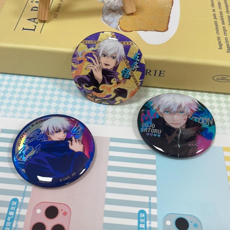 Jujutsu Kaisen Gojo Satoru Double Flash Reflektierend Holografisch Silber Lauch Abzeichen Anime Fan Merchandise Anstecknadel Geschenk Zubehör