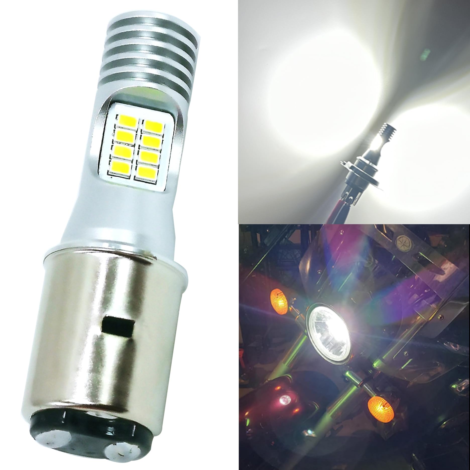 BA20D H4BS Motorcycle LED Headlight, HI/LO Switching, For Motorcycle Headlights,