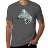 Zebra Head Ink Pen Drawing and Acrylic Paint TShirt Everyday Wear Basic Short Sleeve Top