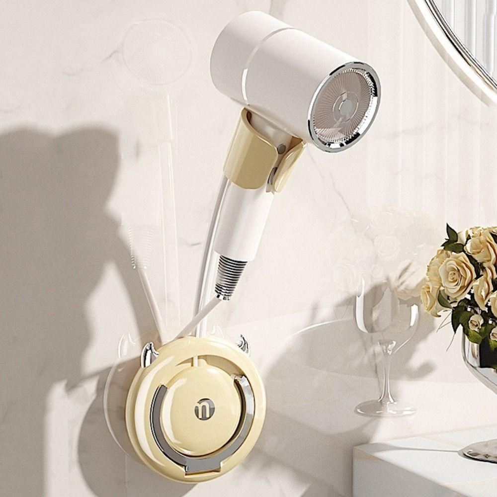 Wall-Mounted Hair Dryer Fixer 360° Adjustable Bathroom Storage Rack Hair Dryer Organizer  Dormitory