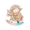 Enamel Goat Lapel Pin Rhinestone Animal Brooch Christmas Sheep Lamb Brooch  Casual
