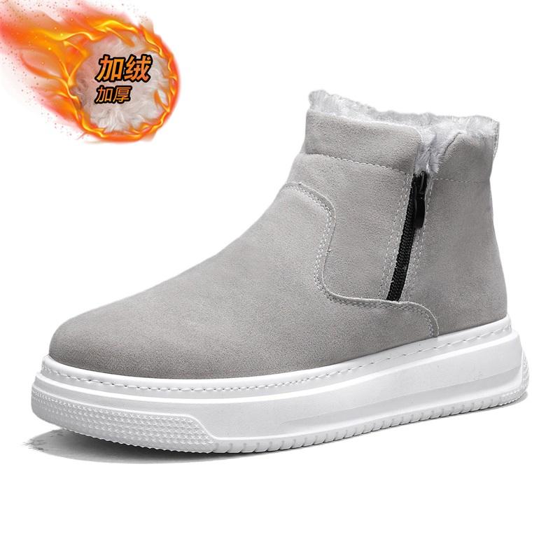Winter Noslip Snow Boots Man Plush Anti Slip Thermal Insulated Men Ankle Boots Fur Platform Fleece-Lined Outdoor Casual Shoes