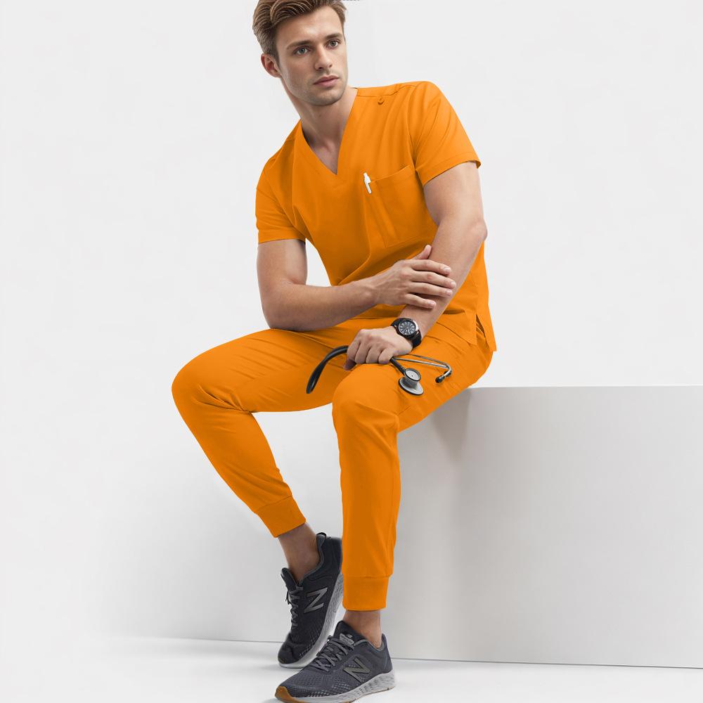 Nianqing Spălarea Mâinilor Haine, La Fel Pentru Bărbați Și Femei, Mărime Mare, Set de Haine de Lucru cu Uscare Rapidă Doctor și Asistent Medical, Foarte Căutat M orange