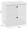 Bathroom Cabinet with Washbasin, Grooved, 60 Cm, White Gloss, Rietti Lamellas