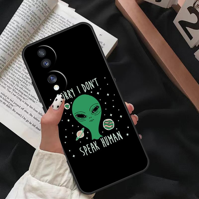 Cartoon Space Alien UFO For Honor Magic 8 Pro 7 5 6 Lite Case For Honor 400 200 70 50 X8c X8b X9a X9b X9c X9d Win RT