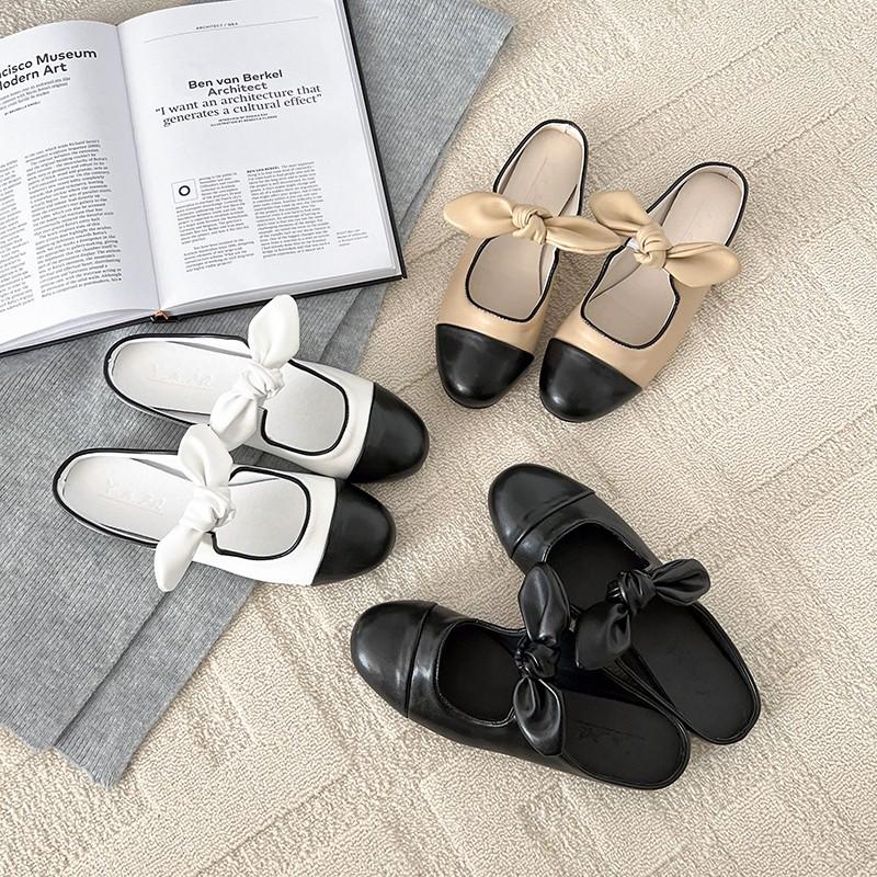 Fashion Designer Butterfly-knot Women Mules Slippers Fashion Shallow Slip On Slides Shoes Ladies Casual Outdoor Soft Sole Sandalias