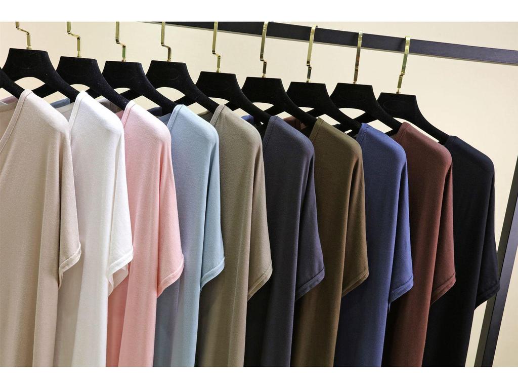 Women's Solid Color V-Neck Cotton Modal Short Sleeve Loose Top