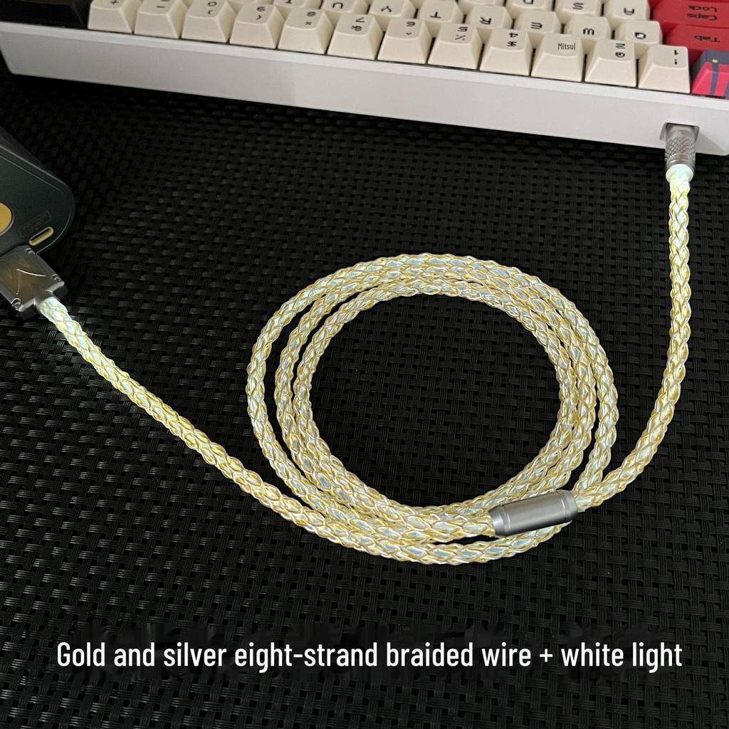 Benutzerdefiniertes DIY Handgefertigtes USB-C Weißlicht Magnetisches Mechanisches Tastatur Ladekabel für 8K Gaming