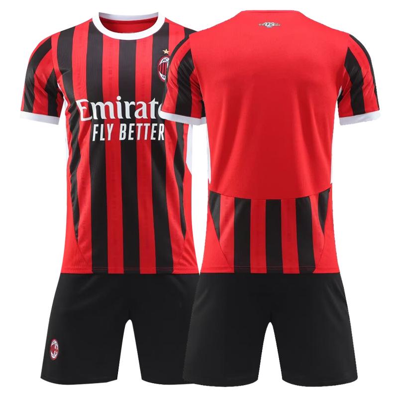 

Мужской комплект формы AC Milan: Домашняя, Гостевая, Третья - Быстросохнущая с коротким рукавом 2023 Kids 16/Height 95-105CM