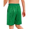 Boys Jazz Dance Stage Performance Costume Shiny Sequins Shorts Elastic Waistband Soft Lining Pockets Comfort Fit