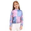 Complete Horse Riding Outfit for Girls: Contrast Color Patchwork Zipper Jacket, Perfect for Halloween & Equestrian Role Play