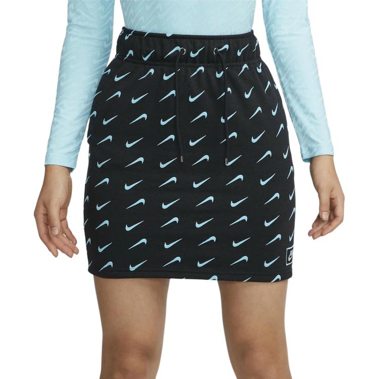 Nike Logo All Over Print Comfortable Casual Skirt Women Skirts Black DD5072-010