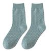 5 Pairs Socks Women's Autumn and Winter Mori Green Mid-calf Socks White Trend High Top Socks Cotton Socks Dotted Plaid Stockings