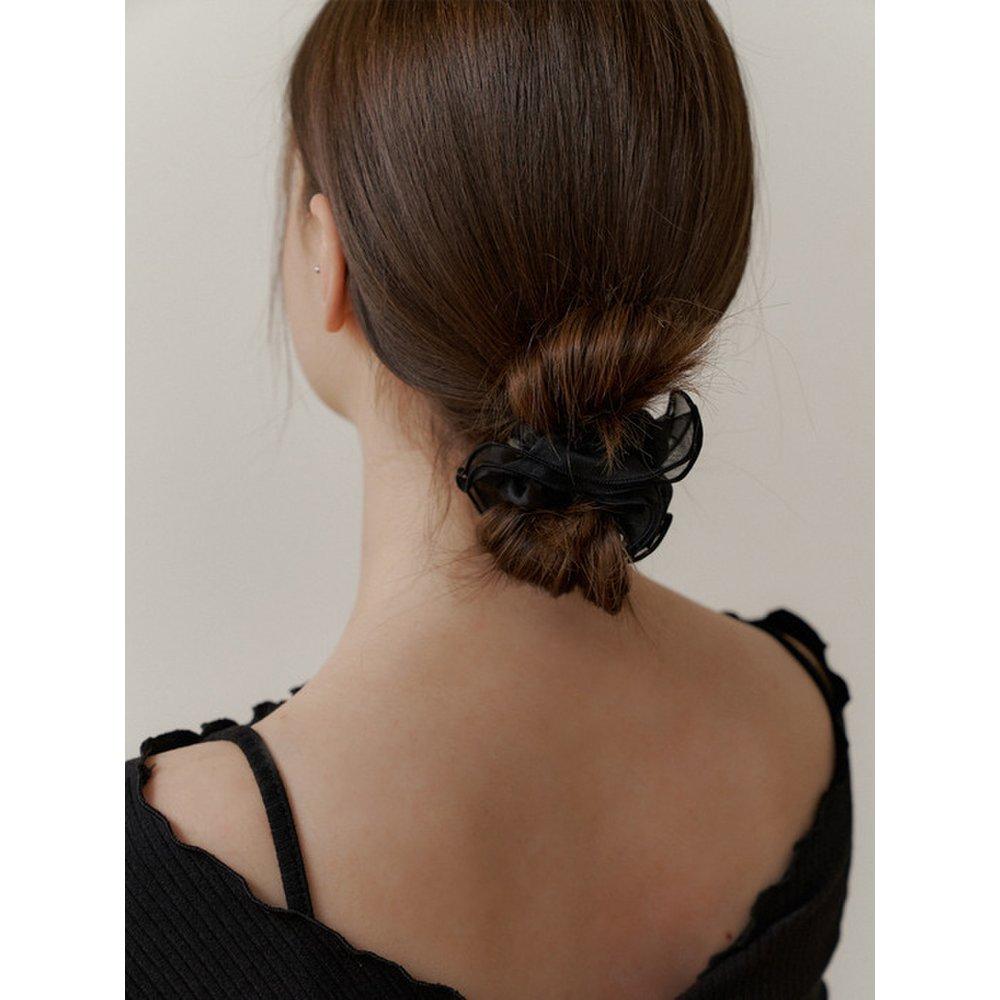 Romatic Mesh Lace Scurnch-Black
