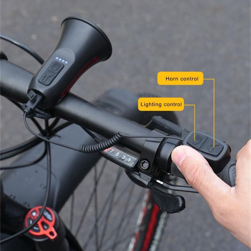 Electronic Mountain Bicycles Bells 120dB Bicycles Alarm Bells USB Rechargeable Bicycles Bells Horn Electric Bike Horns